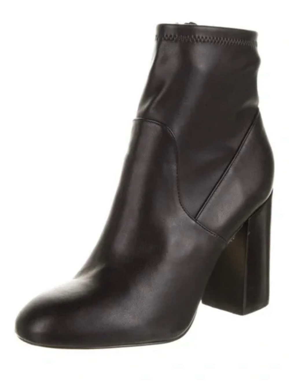 Women's Black Leather Block Heel Bojana Stret Ankle Boots